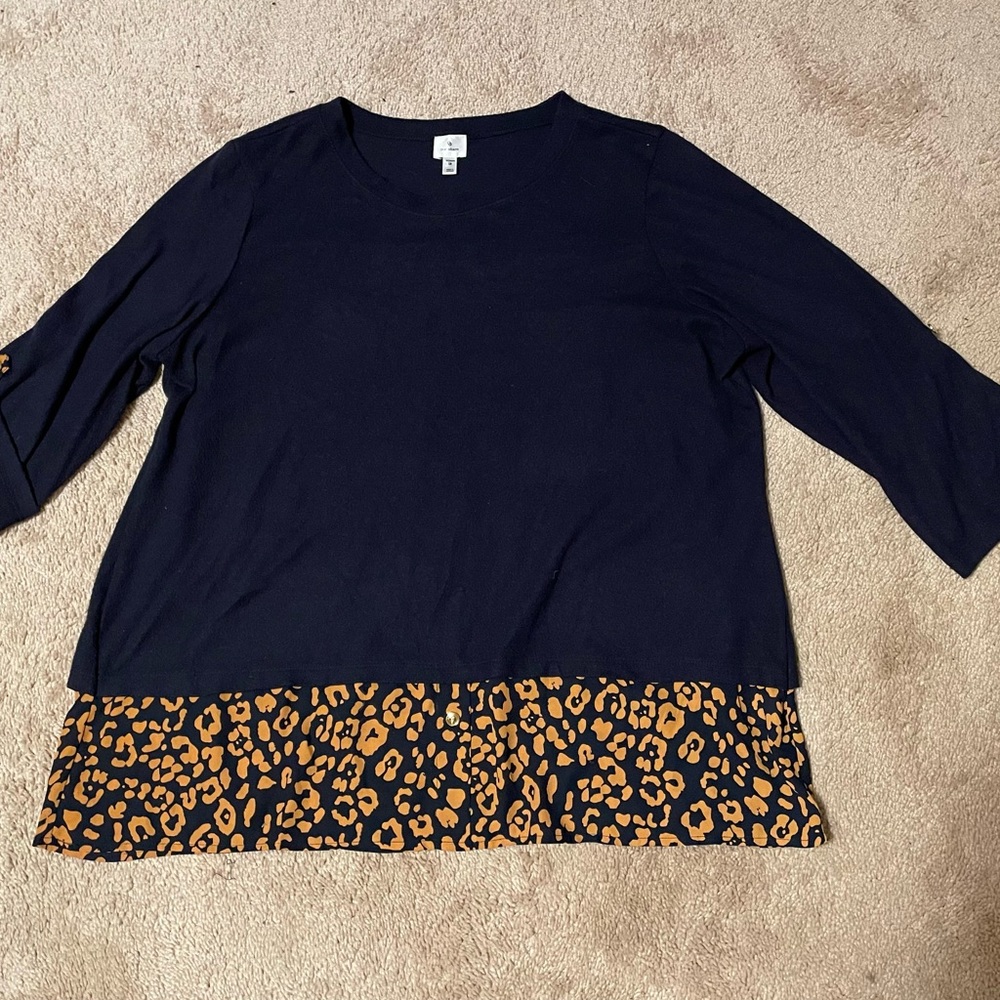 Navy Blue & Burnt Orange Sweater Shirt sz 1X